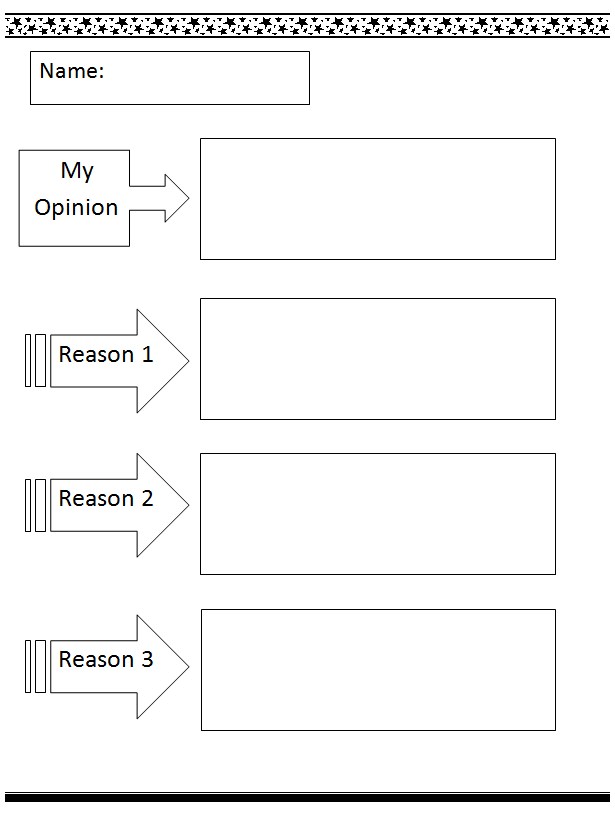 Grade Opinion Writing Graphic Organizer