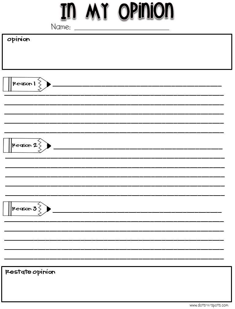 Grade Opinion Writing Graphic Organizer