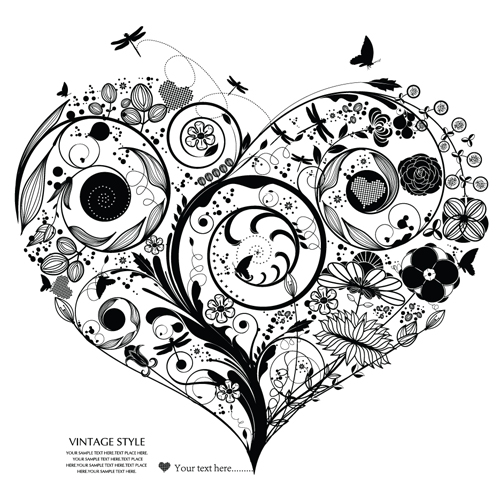 Heart Floral Vector Design Free