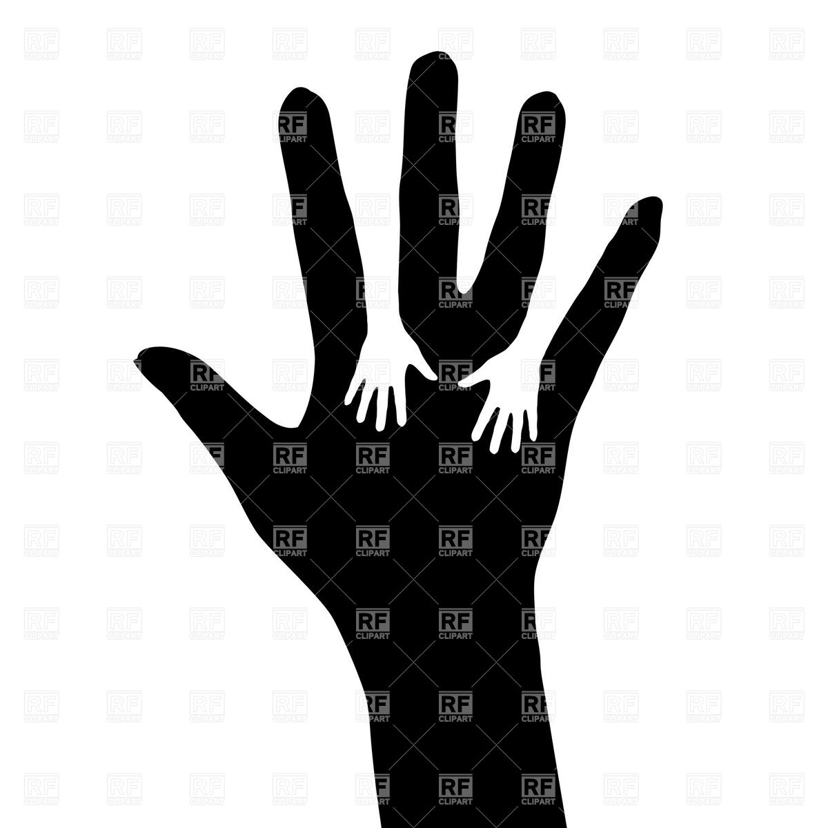 Helping Hand Silhouette Vector