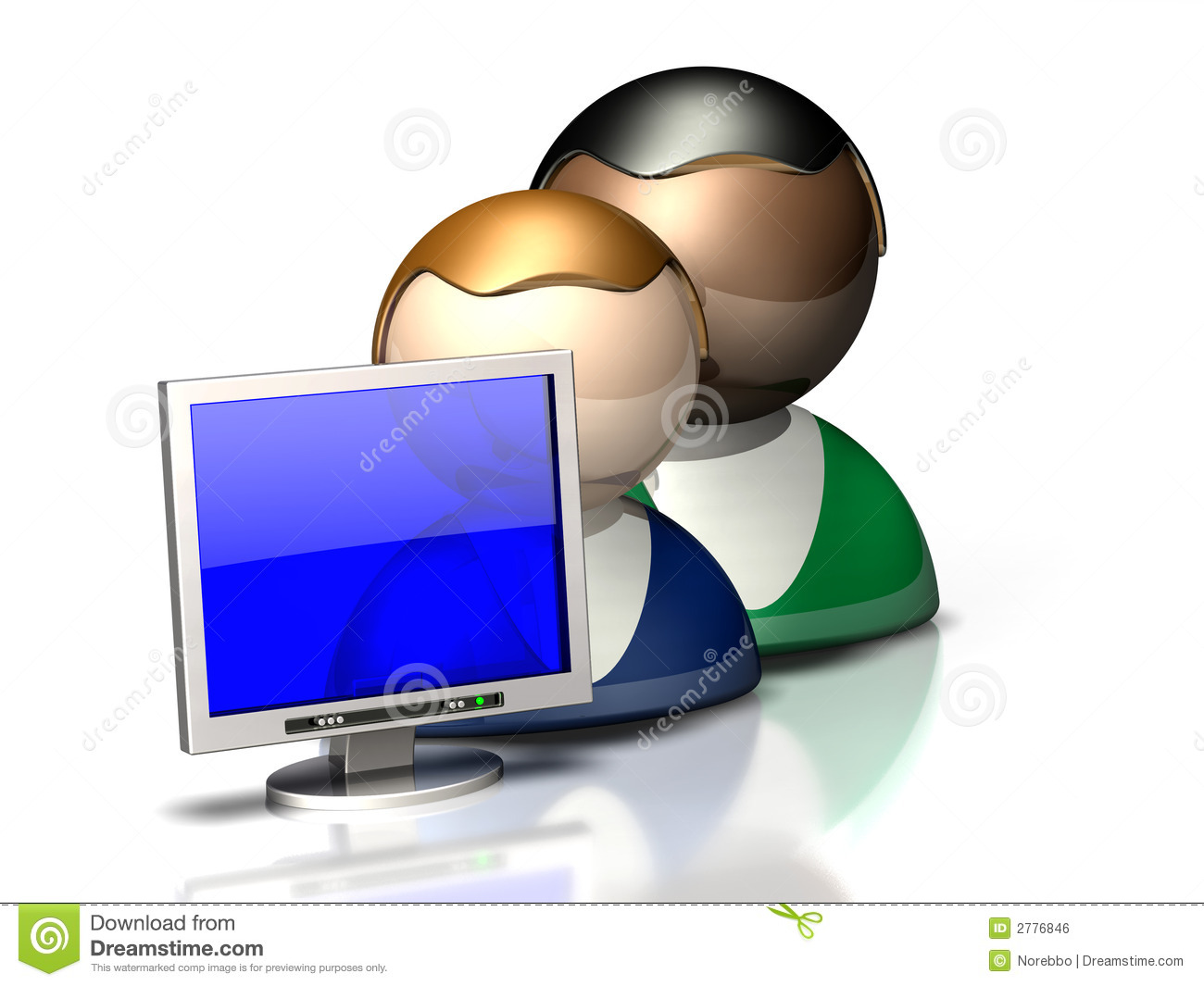 Icon Person On Computer