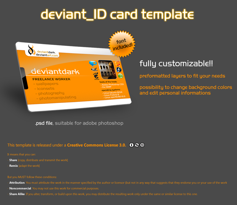 ID Card Template Photoshop ID Card Template Photoshop