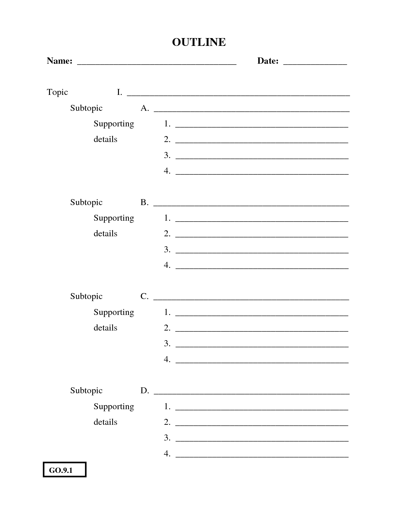 Informational Writing Graphic Organizer