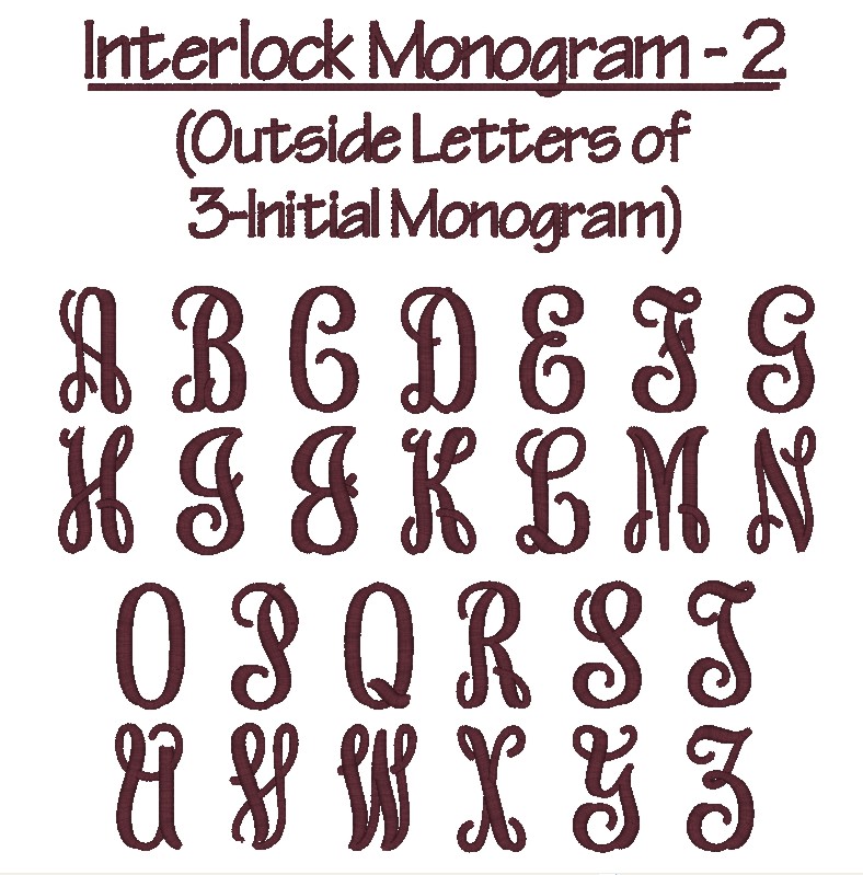 Interlocking Monogram Font for Silhouette