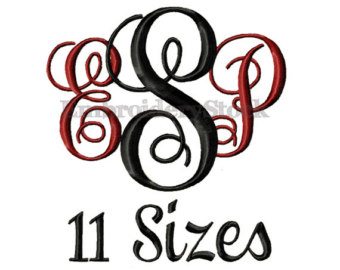 Interlocking Vine Monogram Embroidery Font