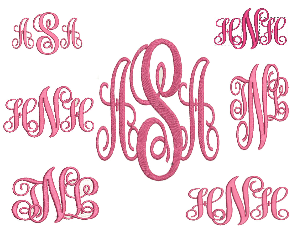 Interlocking Vine Monogram Embroidery Font Interlocking Vine Monogram Embroidery Font
