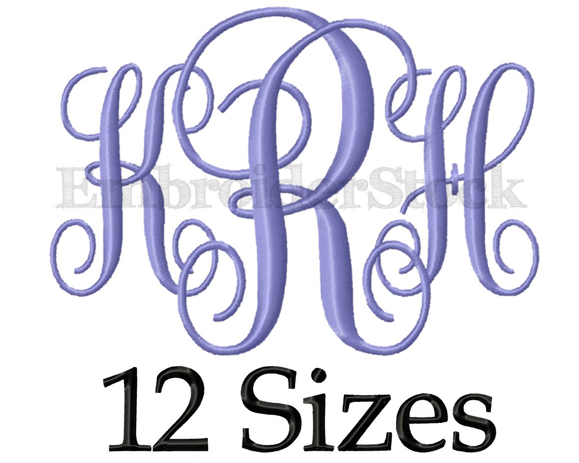 Interlocking Vine Monogram Embroidery Font Interlocking Vine Monogram Embroidery Font