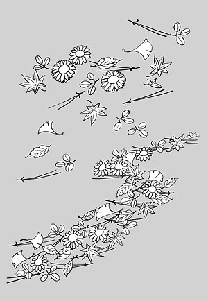 Japanese Flower Line Drawing