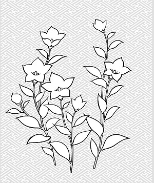 Japanese Flower Line Drawing