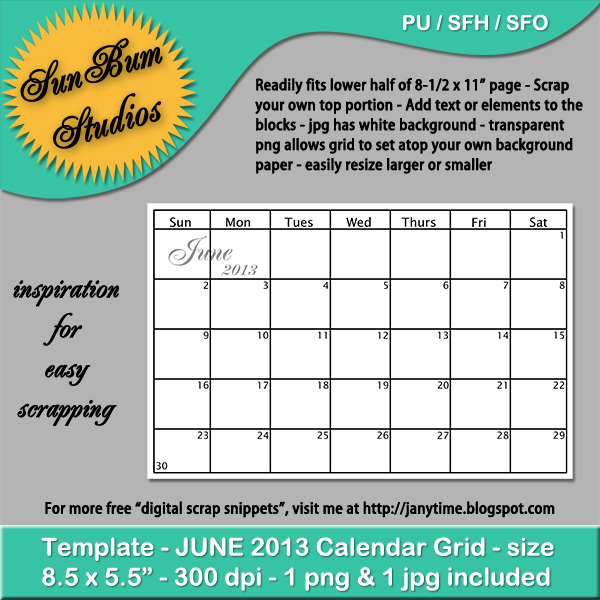 June 2013 Calendar Template