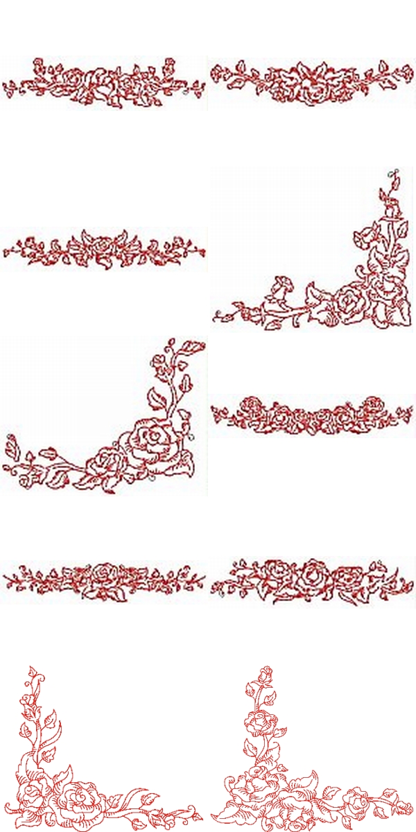 6 Border Corner Embroidery Designs Images