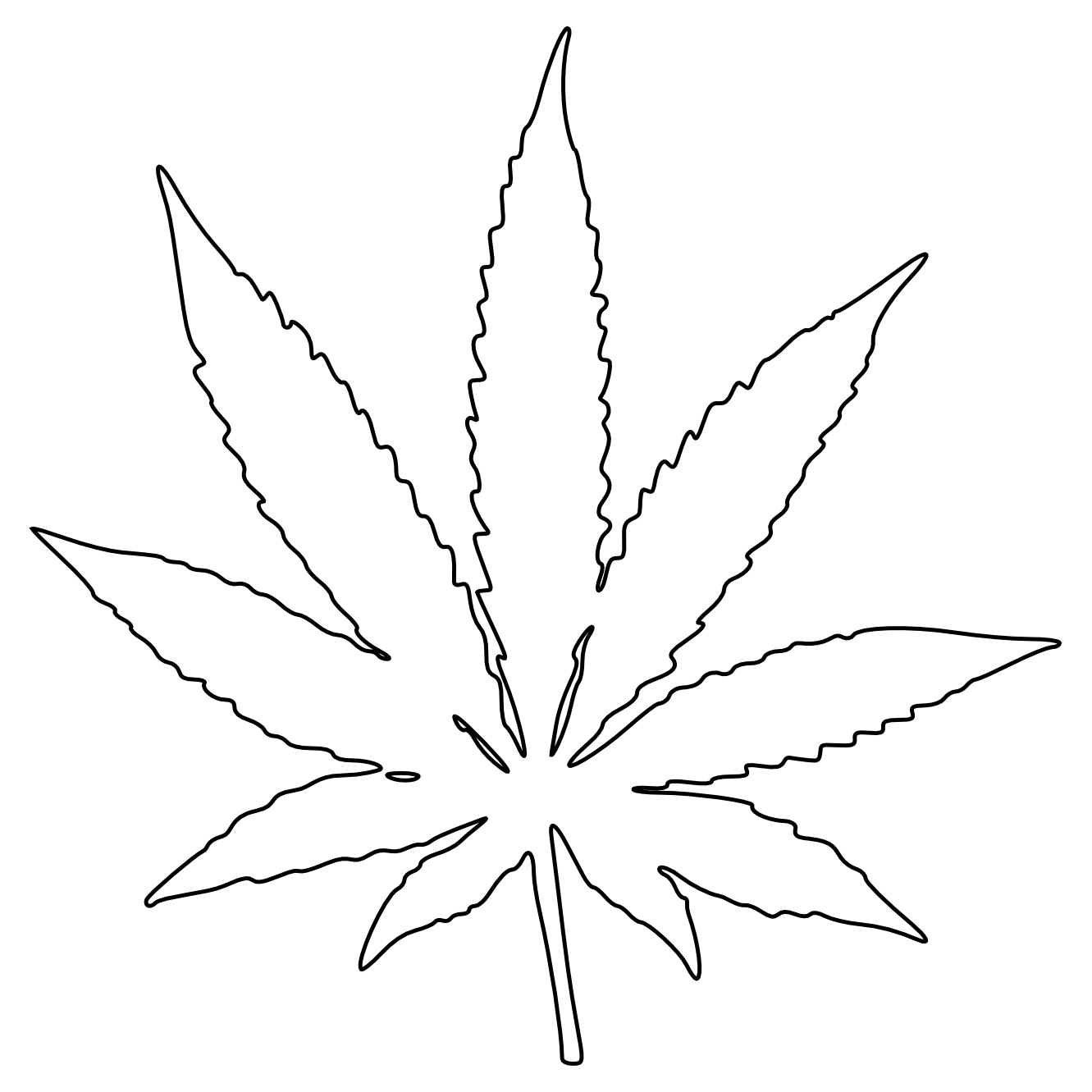 Marijuana Leaf Clip Art Black and White