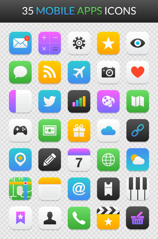 Mobile App Icon Sets