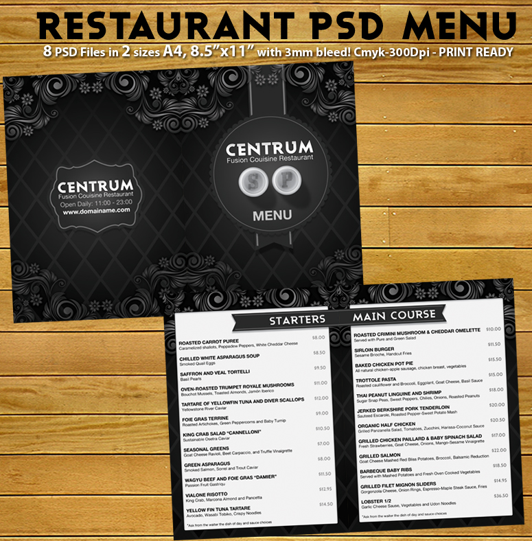 Modern Restaurant Menu Design Templates