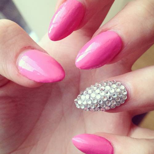 Nail Designs with Pink and Silver