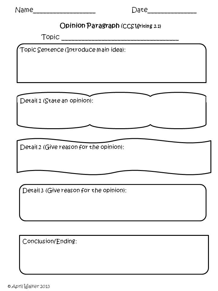 Paragraph Writing Graphic Organizer