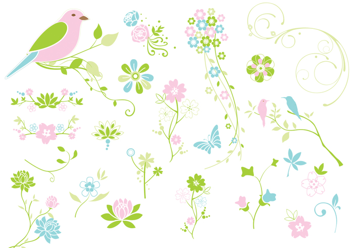 Pastel Spring Flower Clip Art