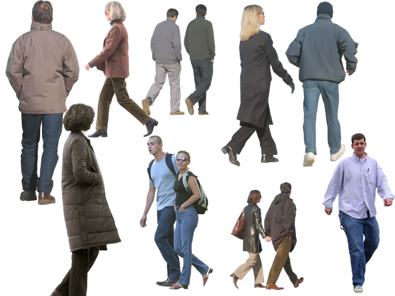 People Walking Render