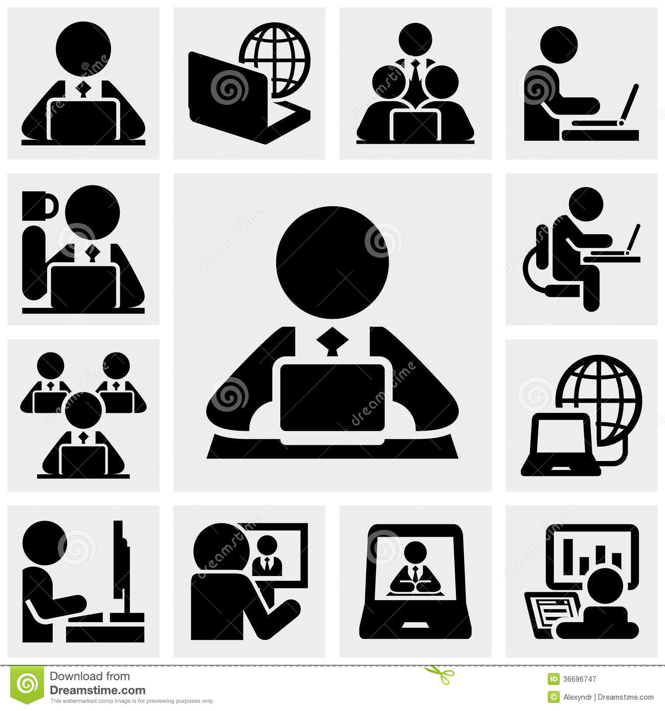Person Working On Computer Icon