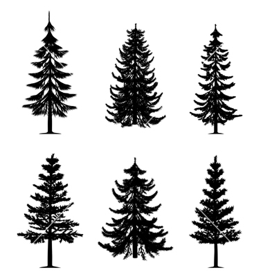 Pine Tree Silhouette Vector