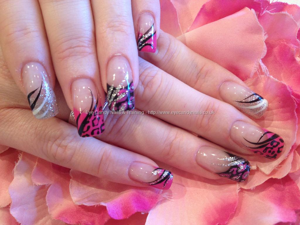 Pink and Black Nail Art