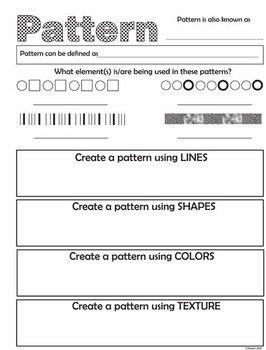 Principles of Design Art Worksheet