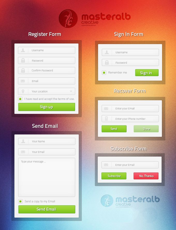 PSD UI Forms PSD UI Forms