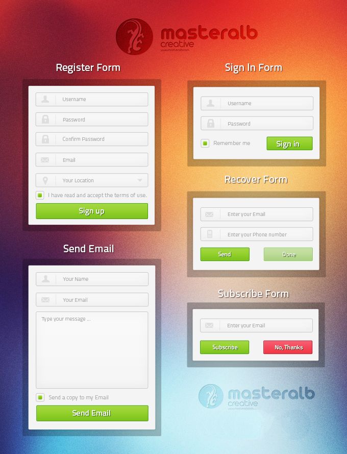 PSD UI Forms