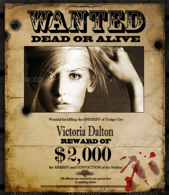 Real Wanted Poster Template Free