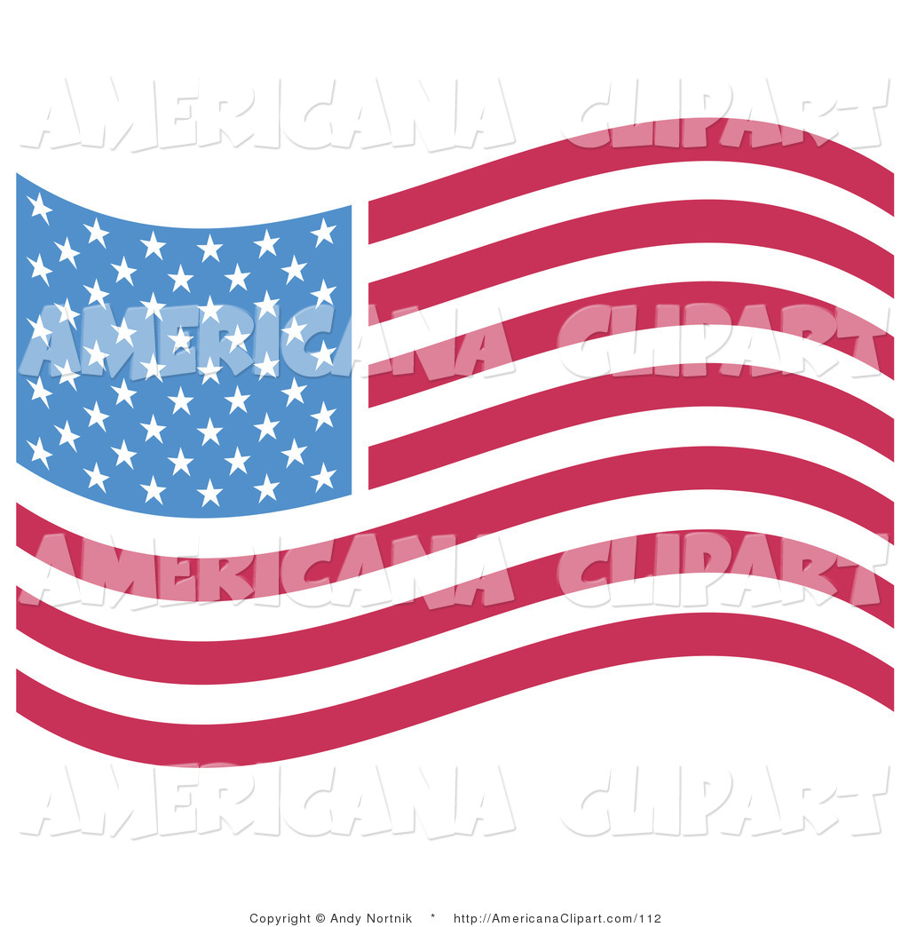 Red and White American Flag Clip Art