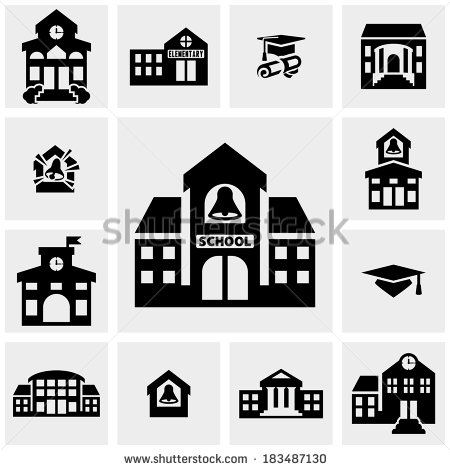 School Building Silhouette Clip Art