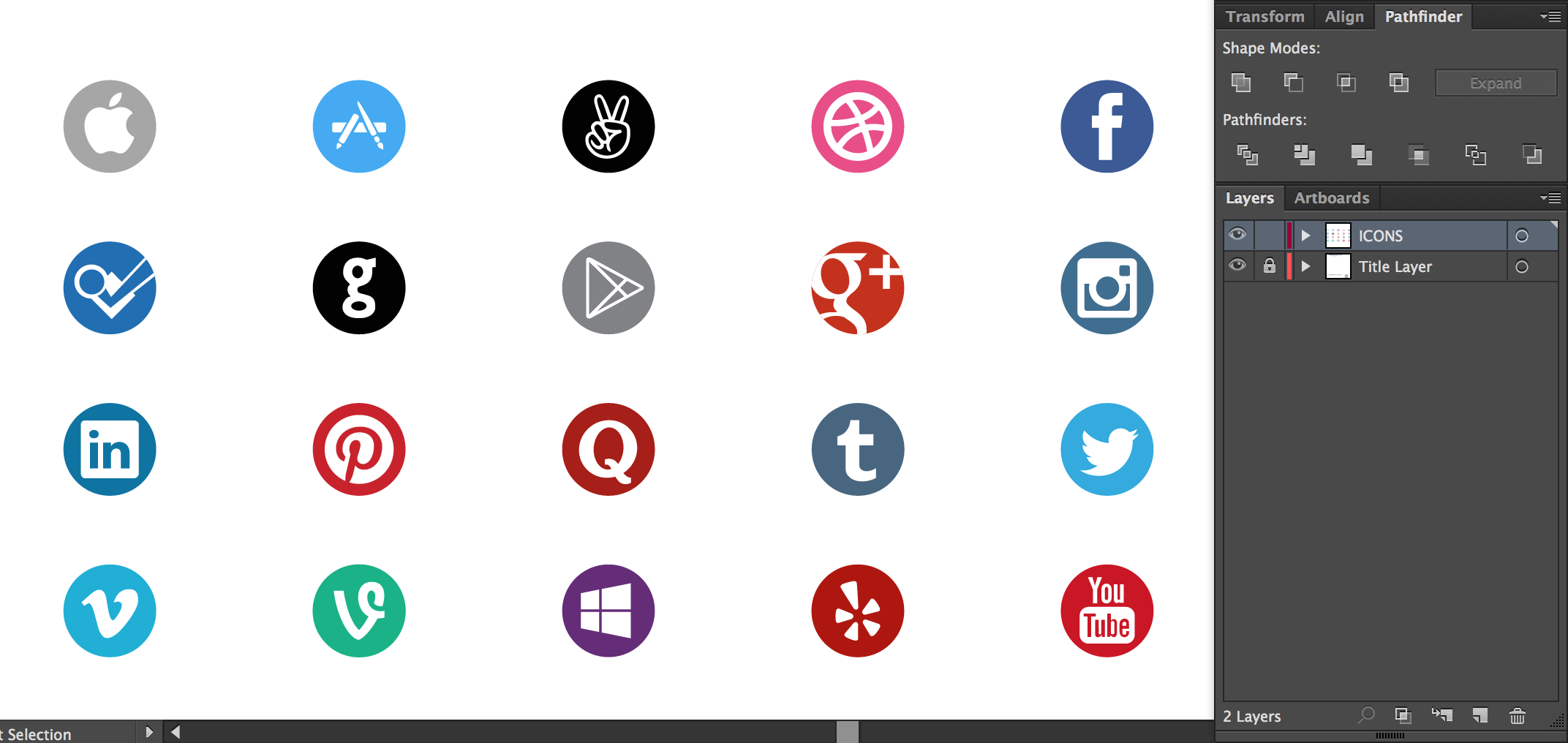 Social Media Icons Circle Vector
