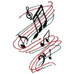 Staff & Music Note Embroidery Design