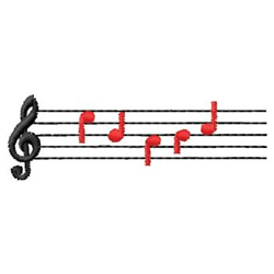 Staff & Music Note Embroidery Design