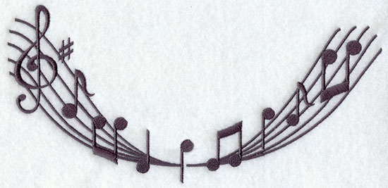 Staff & Music Note Embroidery Design
