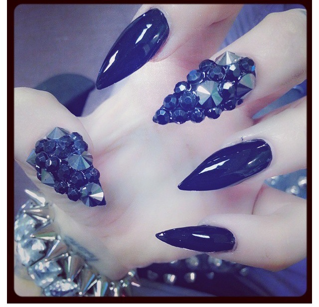 Stiletto Nails with Bling