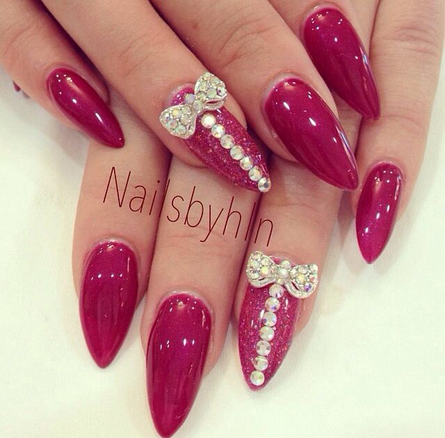 Stiletto Nails with Bling