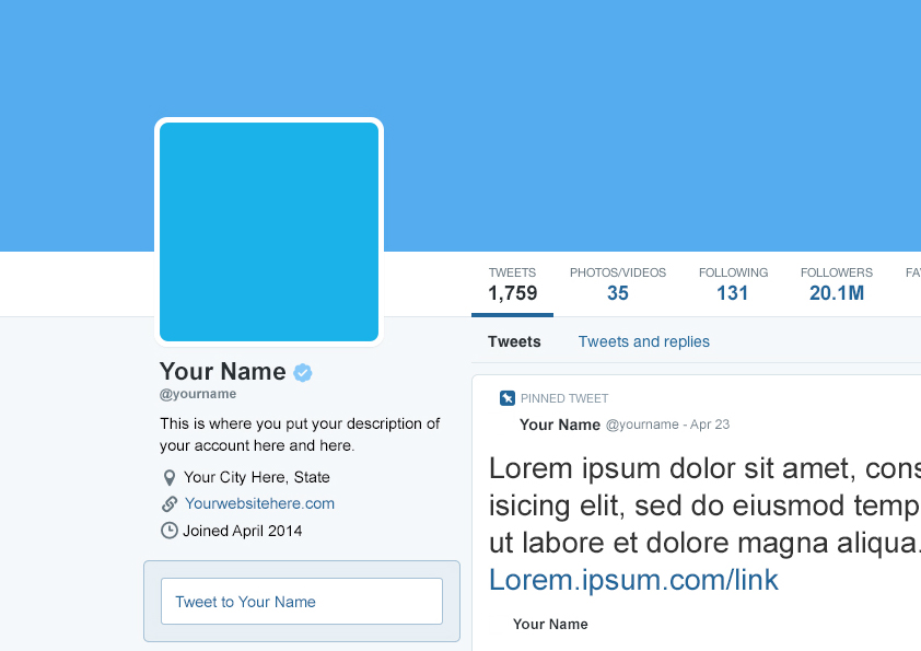 16 Twitter Profile Template PSD Images