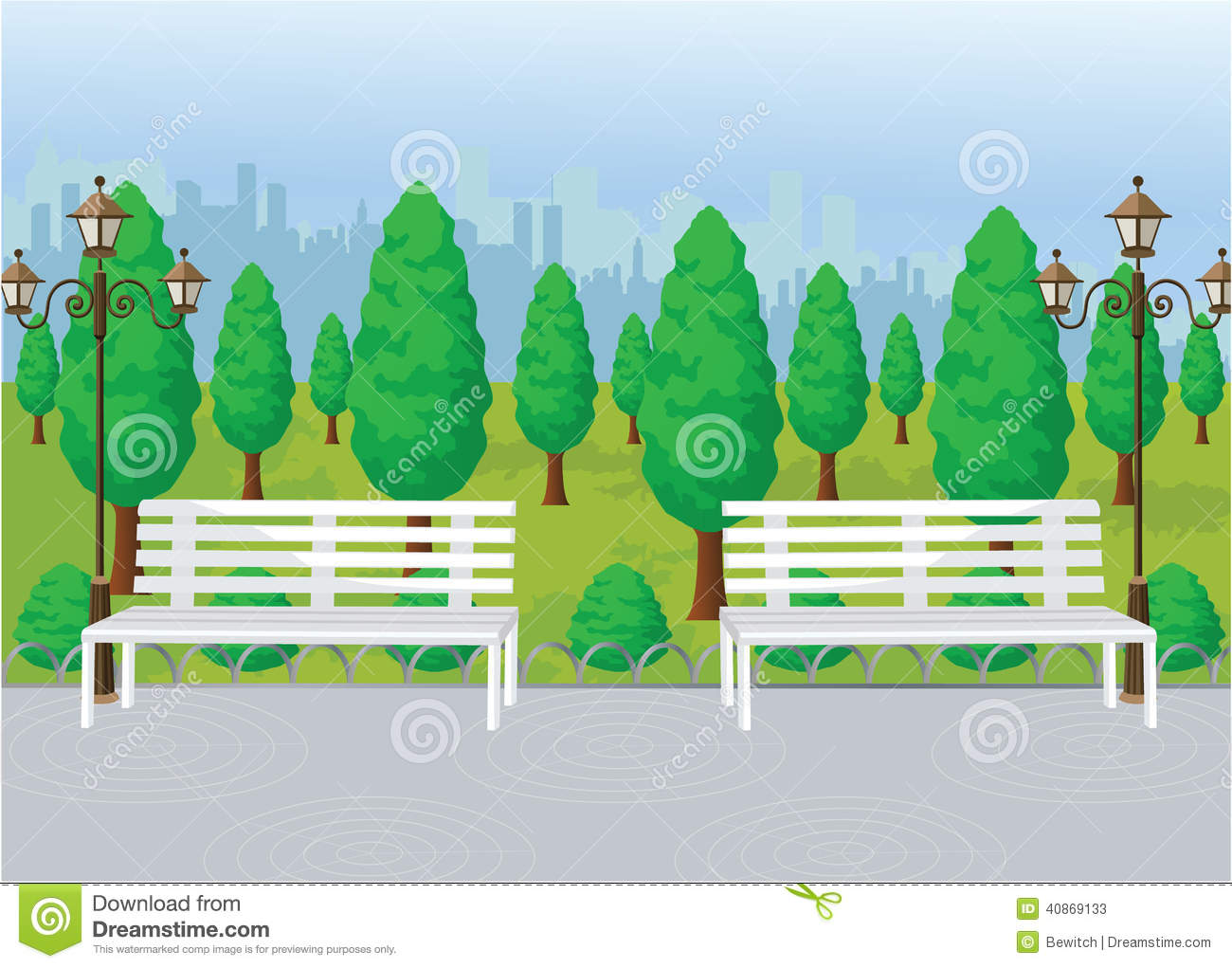 Vector City Park Clip Art