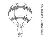 Vector Hot Air Balloon Outline