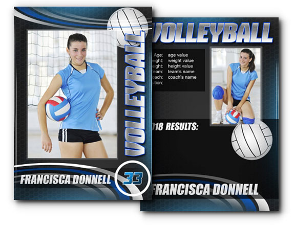 Volleyball Trading Card Templates