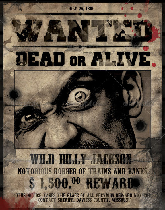 Wanted Poster Templates Psd