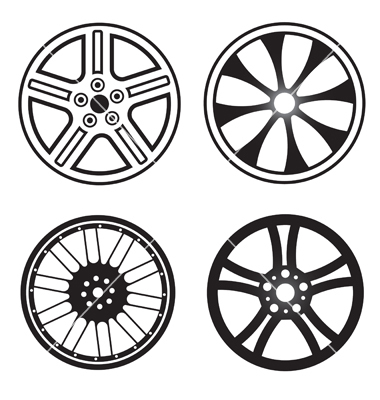 Wheel Rims Vector Clip Art