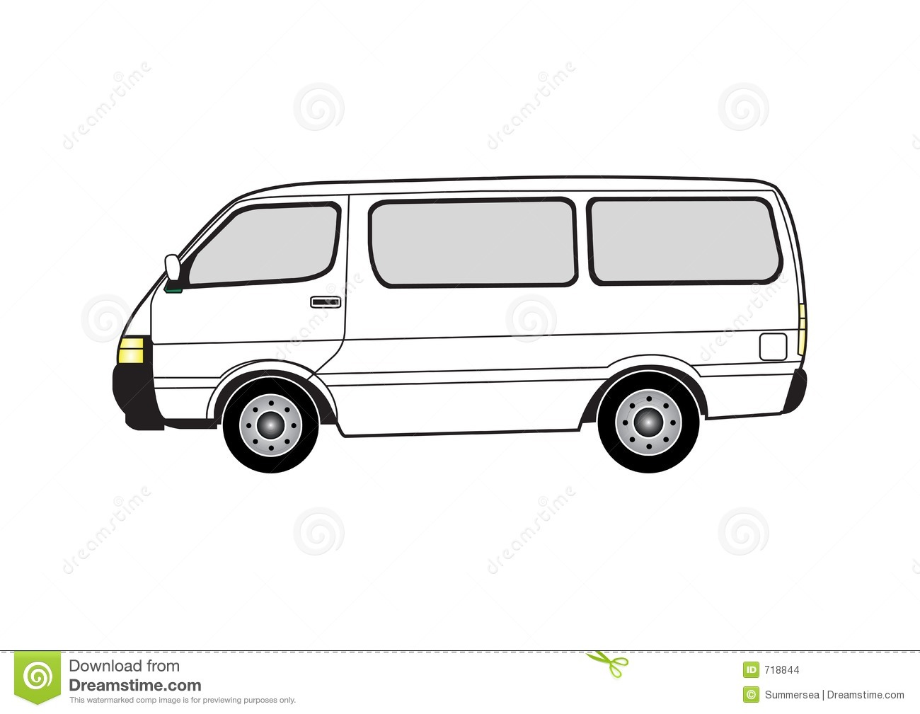 White Passenger Van Clip Art