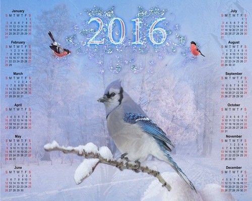 Winter Free 2016 Calendar