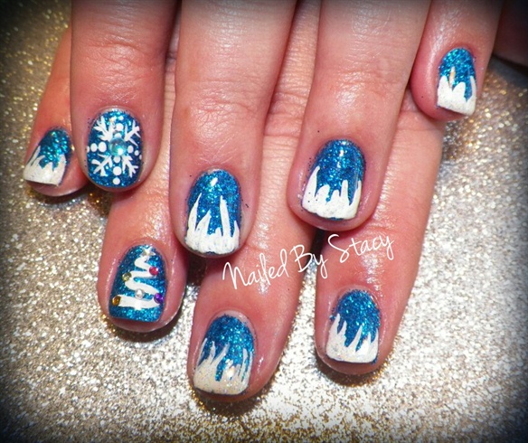 Winter Gel Nails Snowflake Winter Gel Nails Snowflake