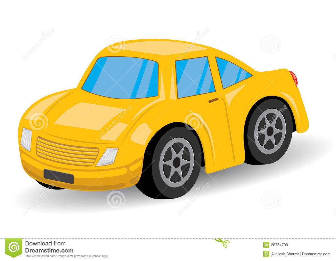 Yellow Sports Car Cartoon