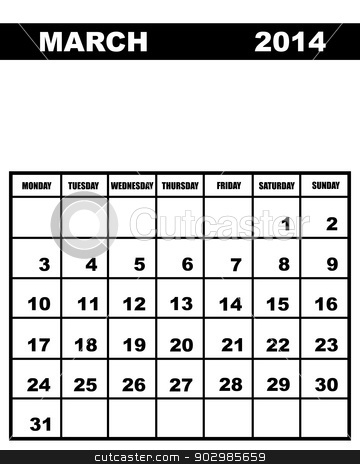 2013 March Calendar Clip Art