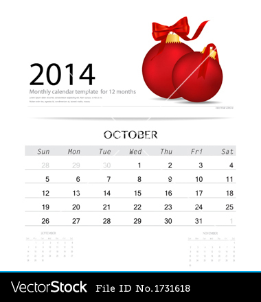 2014 Monthly Calendar Templates