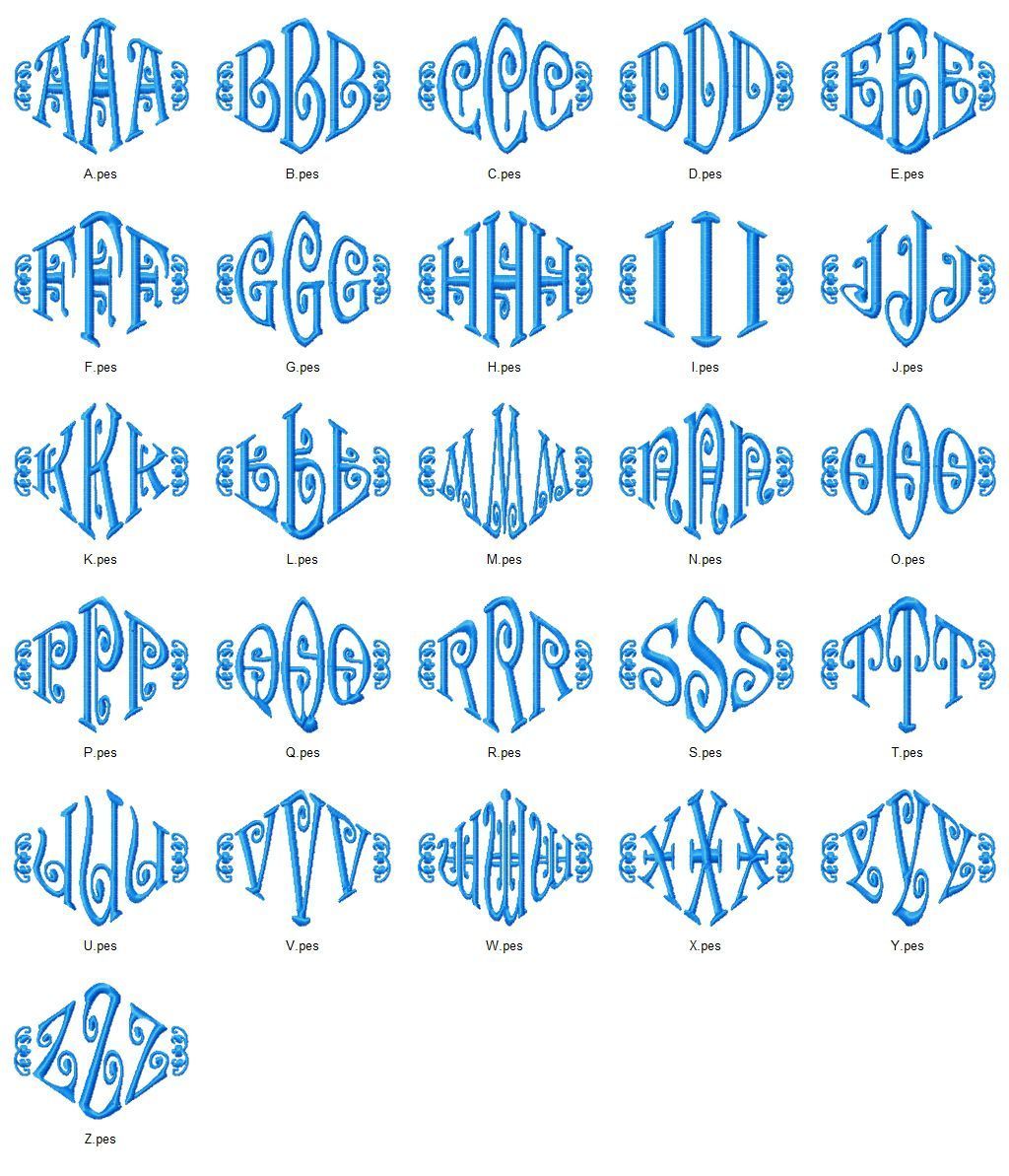 7 Diamond Monogram Embroidery Font Images - Diamond Monogram Machine Embroidery Fonts, Free ...